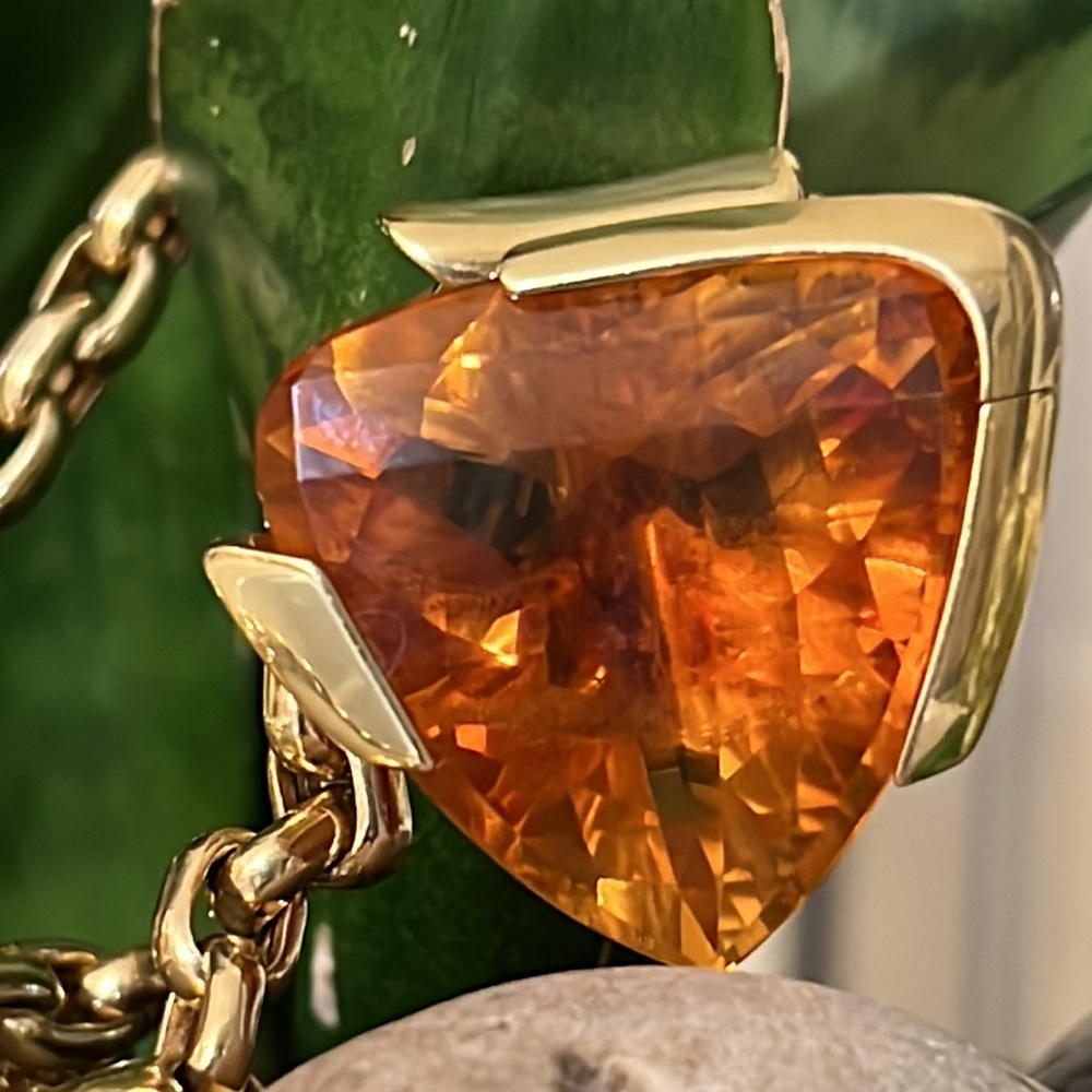Rinaldo Gavello 18 karat gold and huge citrine pendant - Picture 8 of 12